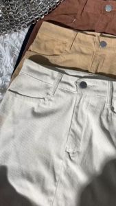 corduroy mini skirt with high waist button and zipper High and Thin A-line Short Skirt