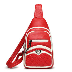 Casual Soft Leather Crossbody Chest Bag for Women Simple Stylish 2024 New Korean Style Single Shoulder Sling Bag