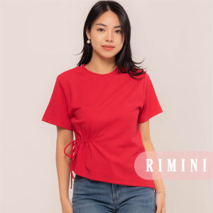 RIMINI - Atasan Casual Wanita Lengan Pendek Ruched Asymmetrical Size XS-3XL - Tavisha Top 5L589