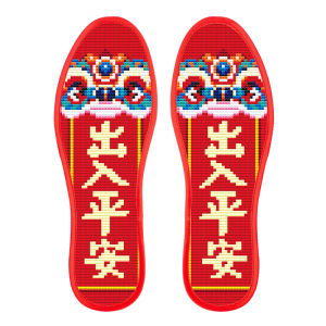 Handmade Cross Stitch Shoe Insoles Pure Cotton Half Finished Product New Style 2025 for Women Brand Gong Ting Show