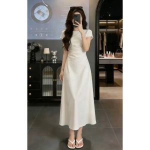NIUVIES | Summer French Style Extremely Beautiful Waist-Cinching Slimming Mermaid White Dress
