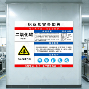 RUIKELAIXIANG | Health Warning Sign Occupational Hazards Notification Card for Dust High Temperature Noise Chemical Safety