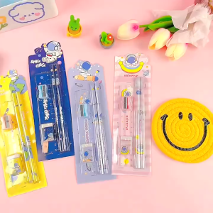 KK 5PCS Cartoon Pencil Set Student Learning Stationery Kids Cute Stationery Writing School Supplies Stationery children christmas pencils gifts items for kids pencils for giveaways wholesale
