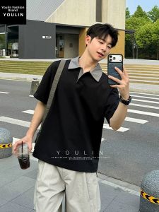 YOULIN | Gingham Placket Polo Collar Summer Short Sleeve T-shirt