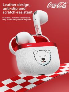 Coca-Cola T25 Limited Edition Wireless Bluetooth Earphones Cute Polar Bear Design High Aesthetic Value Gift for Girls