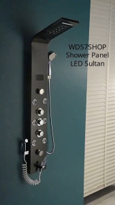 Shower Mandi Bathroom Panel LED Mewah Temperature Screen Wall Mounted