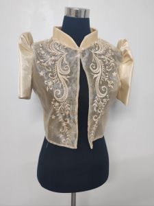 Blazer top collar Filipiniana emboirdery computerized fabric pinya organza