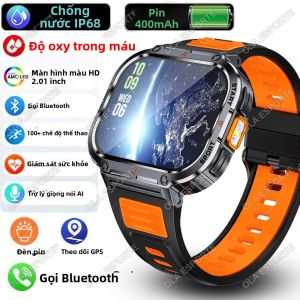 Đồng Hồ Thông Minh NX23 Màn Hình LED 2.01 Inch Đèn Pin Gọi BT Trợ Lý Giọng Nói AI Thiết Bị Theo Dõi Thể Dục Thể Thao Nam Màn Hình Siêu Lớn Dung Lượng Pin 400mAh