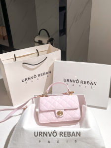 Pink Diamond Pattern Leather Small Square Bag A.cound Song Single Shoulder Crossbody Phone Bag 2024 New Style Casual Handbag