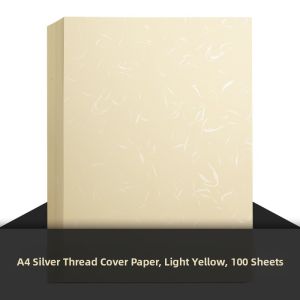 Silver Thread Cover Paper Handmade Gold Thread Cotton Flat Leather Texture Paper Binding Document Printing Cover A4 A3++ 460 Glue Binding