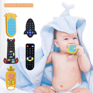 Baby Teethers Silicone Remote Control Shape Teeth Toy Teether Rodent Gum Pain Relief Teething Toys for Toddlers