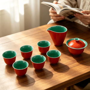 Court Style Red Kung Fu Tea Cup Gongfu Brewing Vessel