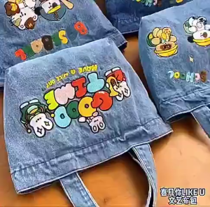 Túi Tote Jean Nữ Đi Học Hình Thú | Túi Tote Denim Dày Đẹp Không Xệ Không Nhão