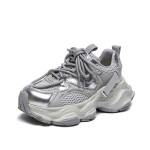 LANKAMO | Silver Dad Shoes Womens 2025 Fall New Retro Thick Sole Casual Shoes