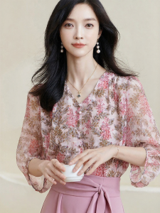Misoshine | Floral Silk Womens Shirt