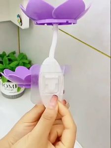Lotus Shape Soap Box Plastics Flower Shape Double Layer Soap Holder Double Soap Box Punch Free Wall Mounted Anti-slip