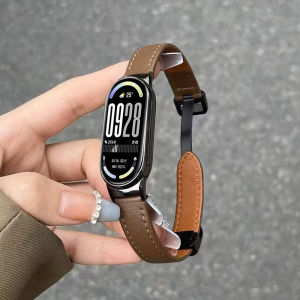 Leather Magnetic Buckle Strap For Xiaomi Mi Band 10 Watch Band Replacement Bracelet For Mi Band 8 9 10 Wrist Band Accessoriess
