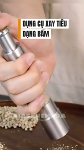 Dụng Cụ Xay Tiêu Inox Cầm Tay Dạng Bấm Tiện Lợi Dài 15Cm