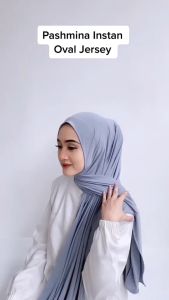 Pashmina Oval Jersey Premium | Pashmina Instan