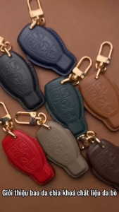 Bao Da Chìa Khoá Xe Ô Tô MER-C4 Mercedes C class E class GLK GLC ML Ốp Ép Form Smartkey Da Thật Handmade