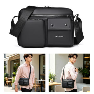 MENSPE Mens Shoulder Bag Fashion Waterproof Messenger Bag Phone Bag Simple Casual Bag Large Capacity Cross Body Bag Lightweight Leisure Sport Street Bag