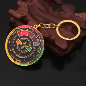 Color Wheel Rotatable Keychain Creative Turntable Color Wheel Charm Aesthetic Arts Gifts Key Holder for Artists Fashion Jewelry