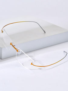 FONEX B กรอบแว่นตาไททาเนียมแว่นตาไร้ขอบแบรนด์ของผู้ชายไร้กรอบน้ำหนักเบาออกแบบได้เอง85871แว่นสายตา