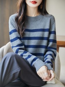 YUEXINYIRONG | Warm Cotton Knit Stripe Sweater 100 Percent Heavy