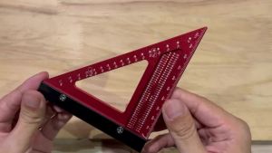 Precision Aluminum Alloy Carpenter Square 90° Triangle Ruler with Hole Positioning - Multi-Functional Measuring & Marking Tool