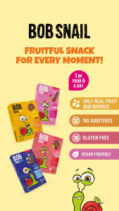 Bob Snail Fruit Roll Ups – 50 Fruit Rolls (Apple Strawberry & Apple Raspberry) Vegan No Added Sugar No Nuts No Gluten  500g