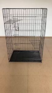 กรงกระรอก กรงแมว คอกแมว กรงพับได้ มี 2 ประตู 2 ชั้นกระโดด ขนาด 75.5x51.5x111 ซม