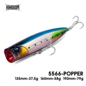 Kingdom Popper Fishing Lure 37.5g 58g 79g Saltwater Hard Wobbles Floating Aritifical Bait for Seabass GT Tuna Surface Lure