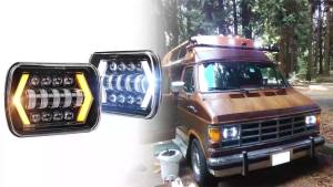 5x7 7x6 LED Headlight for Ford E-150 Club Wagon E-250 E-350 Econoline F-250 F-350 F-450 Super Duty H6054 H5054 LED Headlamp