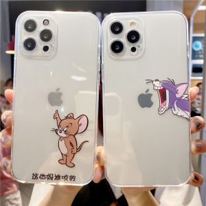 Transparent Silicone Phone Case for  16Promax 17 Set 15 Cat And Mouse Cartoon Creative New Model 12 Female Couple 8Plus
