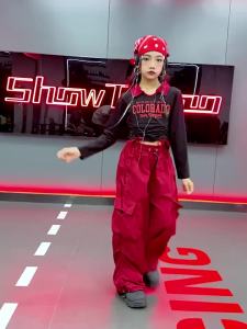 เด็ก hiphop ชุดสตรีทฮิปฮอปสุดอินเทรนด์ชุดฮิปฮอปชุดสำหรับเด็กโตชุดเต้นแจ๊สชุดการแสดงของเกิร์ลกรุ๊ปเกาหลี 12.30