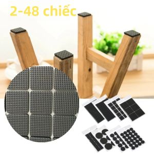 Miếng Đệm Chân Ghế Tự Dính 2-48 Cái Chống Trượt Chất Liệu Nỉ Đệm Cao Su Bảo Vệ Bàn Ghế Hình Chữ Nhật