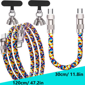240W Fast Charging USB-C to C-type Data Cable Suitable For Type-C Phone Lanyard And Charging Cable 2-in-1 C-to-C Neck Wristband