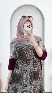 TERLARIS Daster Gamis Lengan 3/4 Rayon Halus Jumbo