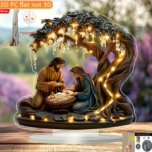1pcs Nativity Scene Desktop Decoration - Battery free Acrylic Classic Design Suitable for Home and Office Decoration