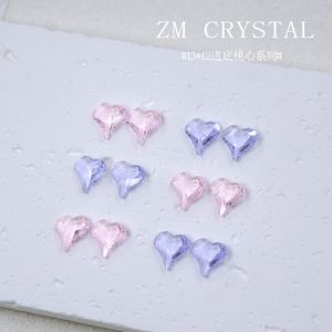 K9 New Super Shiny Heart Shaped Nail Drill Bit Sharp Bottom Ice Transparent Love Beauty Nail Art Decoration Accessories