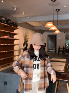 💥[A424] Áo khoác KATE kẻ caro PHOM RỘNG có túi dày dặn chống nắng hot trend hàng loại 1 - L2M