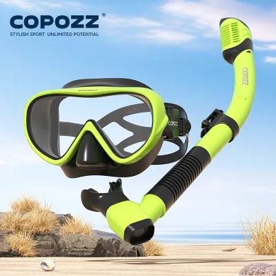 COPOZZ | COPOZZ Professional Diving Mask Full Vision Mask Underwater Snorkel Mask Set Swimming Snorkel HD Anti Fog Diving Equipment