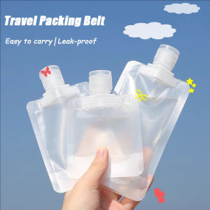 5pcs Lotion Cosmetics Storage Bag 30ml/50ml/100ml Transparent Travel Portable Dispensing Bag Flip-top Liquid Dispensing Pouch Stand Up Squeeze Bag Leakproof Fluid Plastic Dispenser Bag