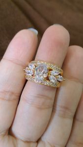 Cincin Premium Allure Berlian Crystal & Titanium 22 K