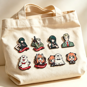 Bandai | 8pcs Cute Cartoon Spy Family Character Enamel Pins Set Kawaii Anime Metal Brooches Decorative Lapel Pins for Backpack Clothes
