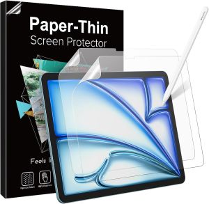 TiMOVO 2 Pack Paper Screen Protector for iPad Air 11 Inch (M3/M2-2025/2024) Matte PET Film Screen Protector for iPad Air 11 (A2902 A2903 A2904) Write and Draw Like on Paper Anti-Scratch