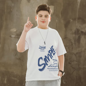 Chubby Boy Short Sleeve T-Shirt Mens Summer Sports Undershirt Childrens plus Size Fat Boy Loose Tops Cotton T-shirt