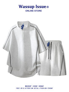 Half-Zip Loose Fit T-shirt Shorts Set