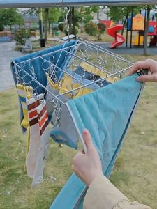 Stainless steel drying hanger with 30 clips /extra thicken steel line