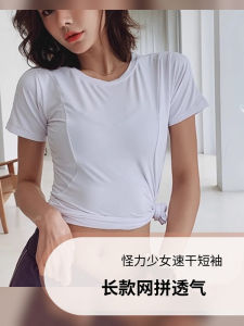 Sporty Long Sleeve round Neck T-Shirt Quick Dry Mesh Slim Fit Running Marathon Shirt for Girls Fitness Running Clothing